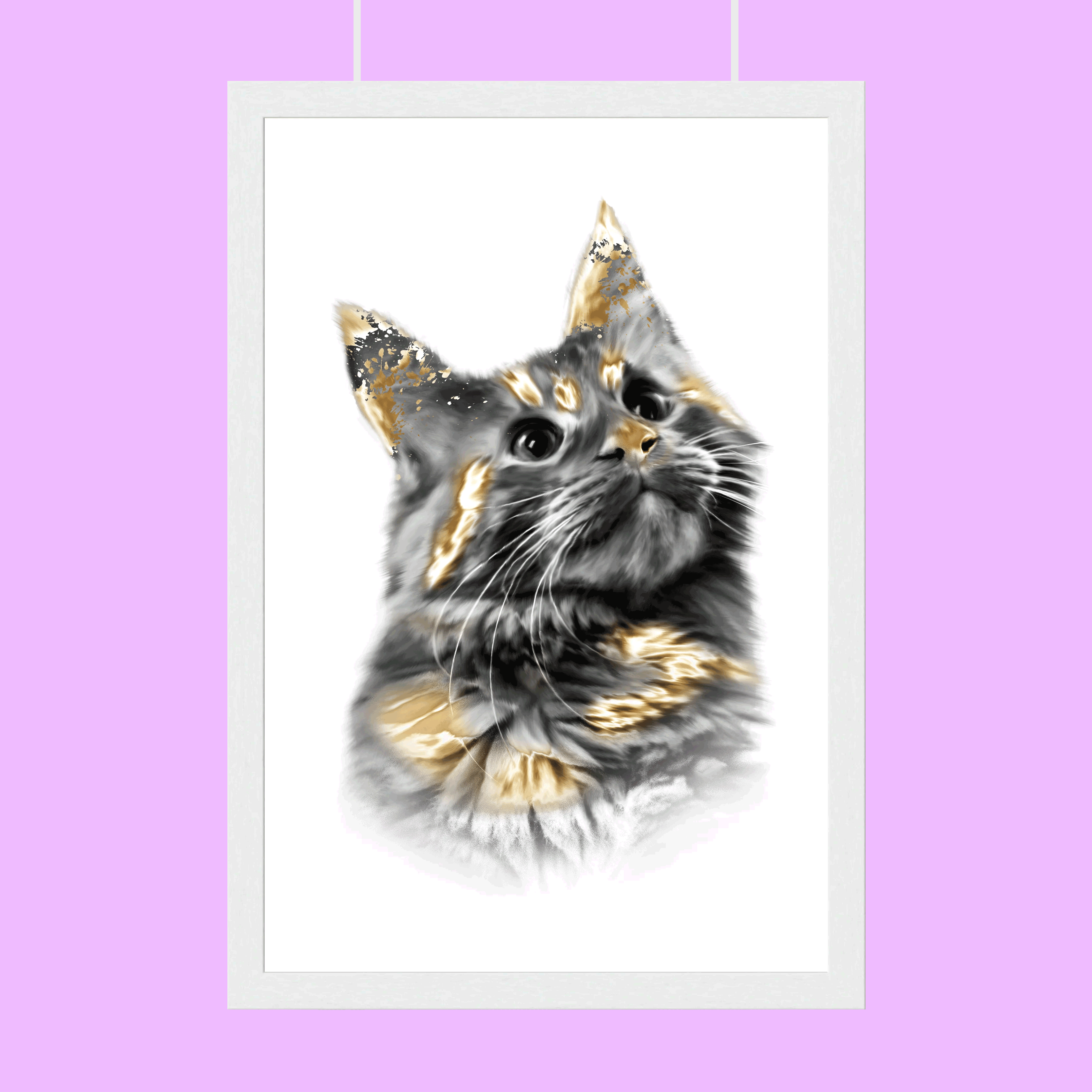 Gold Plated Pet Art - Custom Pet Portrait